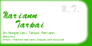 mariann tarpai business card